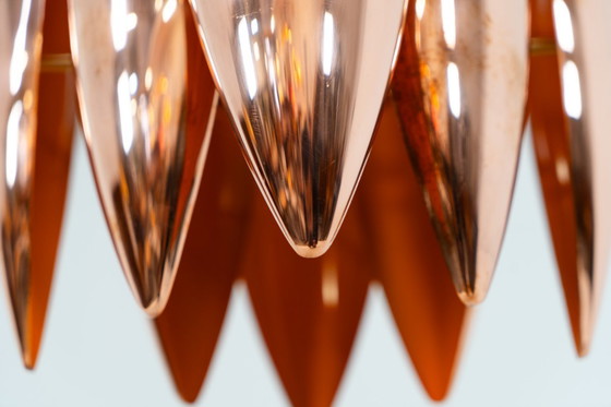 Image 1 of Rara versione in rame del pendente “Kastor” di Jo Hammerborg per Fog & Mørup (Danimarca, anni '60).