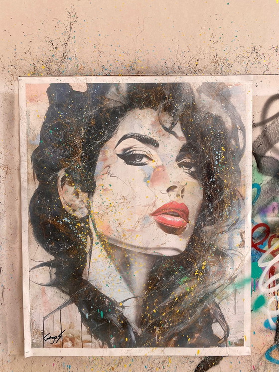 Image 1 of Artist canvas - GONGAS - Contemporary Amy Winehouse