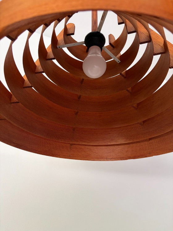 Designer pendant lamp by Hans-Agne Jakobsson for AB Ellysett Markaryd - 1960s. – AB Ellyset Markaryd., Wood (photo 4 of 19)