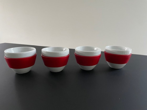 Image 1 of Juego de 4 tazas Koziol Aroma Matteo Thun, rojo y blanco