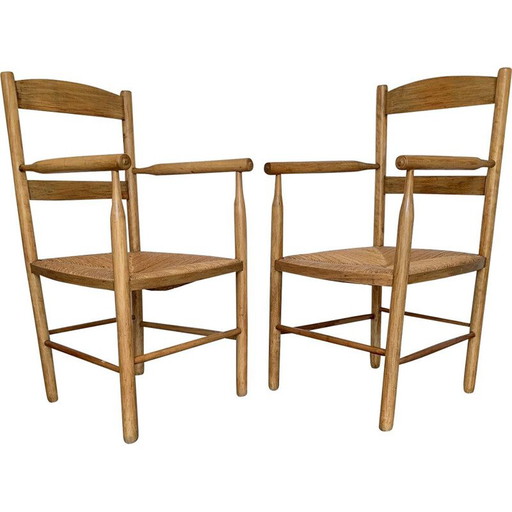 Coppia di poltrone rustiche vintage, 1960