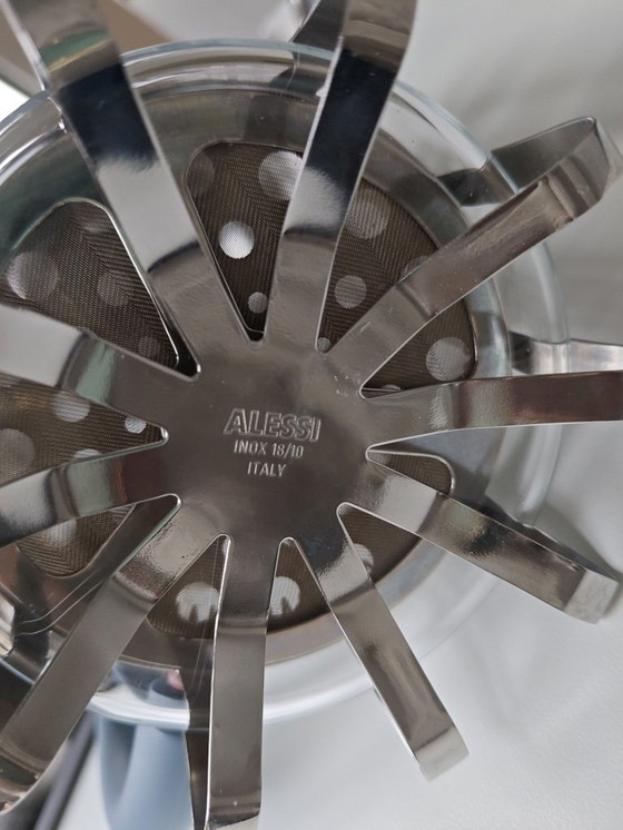 Image 1 of Set Alessi: caffettiera, zuccheriera e lattiera in acciaio inossidabile. Design di Michael Graves.