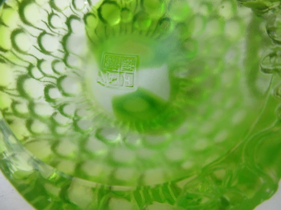 Image 1 of Liuli Gongfang Pate De Verre Small Glass Bowl Trinket Tray, vintage