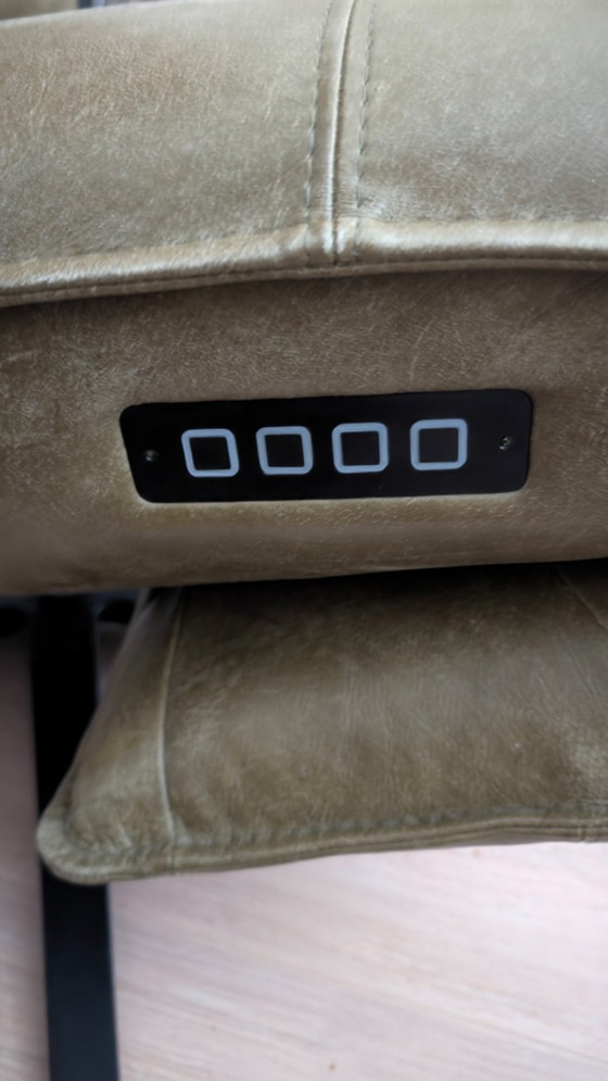 Macumba relaxfauteuil in olive green leather, Adjustable recliner chair, Metal, Modern (photo 5 of 5)