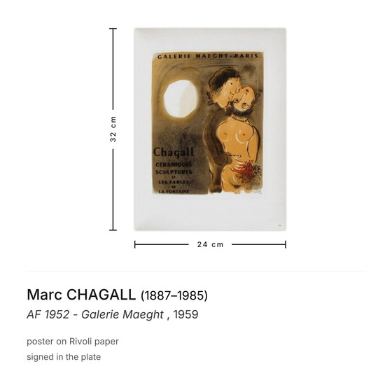 Image 1 of Marc CHAGALL AF 1952 - Galerie Maeght-poster 1959
