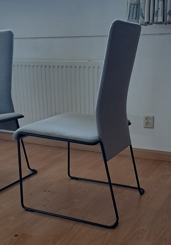 3x Hennie de Jong Esszimmerstühle – Stoff, Metall (photo 5 of 10)