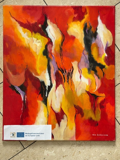 4x oil paint and acrylic on canvas and paper, unframed