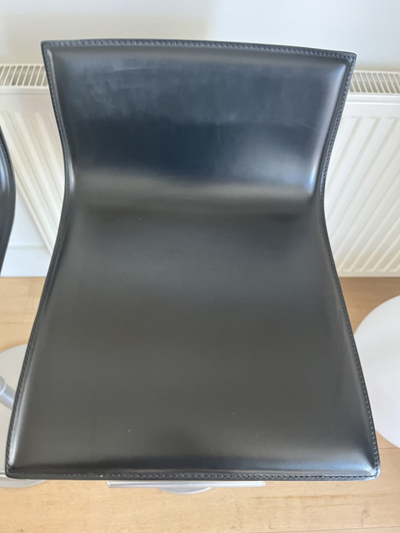 La Palma barkrukken zwart leder / RVS 2 atiks – Lapalma, Leather (photo 3 of 8)