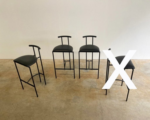 3 taburetes de bar de diseño Bieffeplast Tokyo de Rodney Kinsman Italia