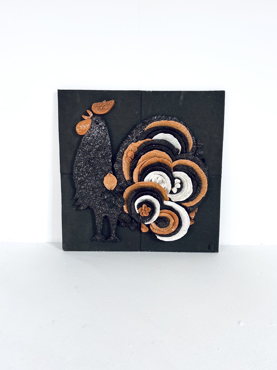 Image 1 of Danish Wall Panel Ceramic Chicken '60