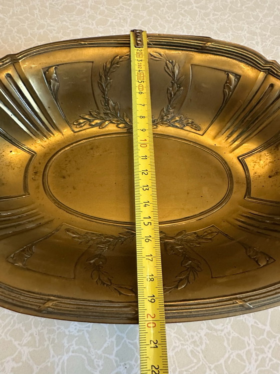 Coupe de centre de table ancienne en laiton, Vers 1900, Accessoires de table, Métal, Doré (photo 13 sur 15)