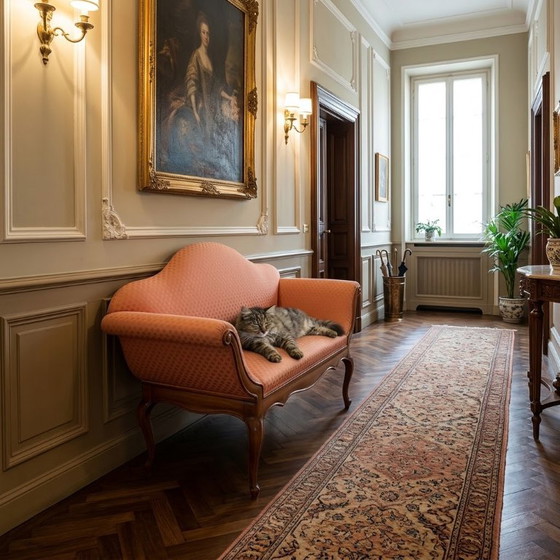 Piccolo Divano in Noce, Italia inizio XX secolo, Divani 2 posti, Legno, Multicolore (foto 3 di 18)