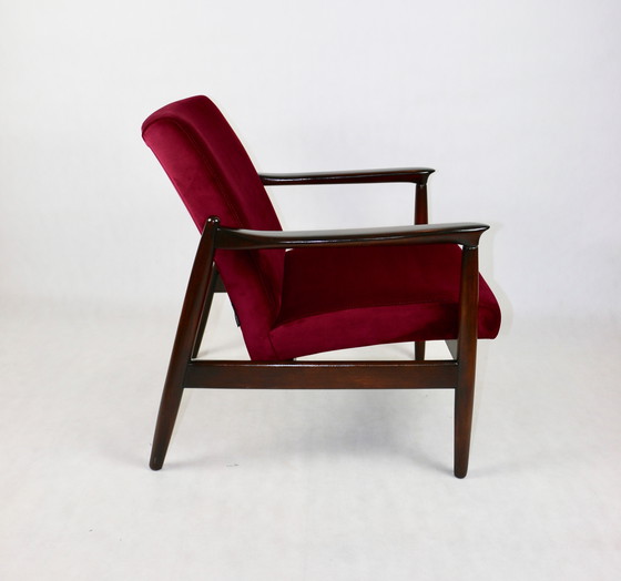 Image 1 of Burgunderfarbener Gfm-064 Samt-Sessel von Edmund Homa, 1970er Jahre