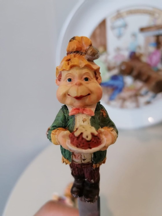 Image 1 of `Pillivuyt Cheese Board + 4x Efteling Laaf Cheese Knives 2000`