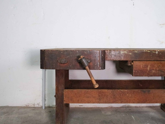 Image 1 of Vintage industriële werkbank, ladekast, dressoir