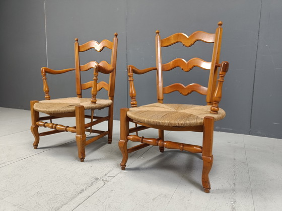 Image 1 of Pair Of French Provencal Armchairs, 1950S