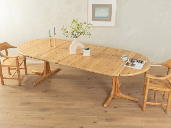 Image 1 of 70er Jahre Massiv-Esstisch, ausziehbar