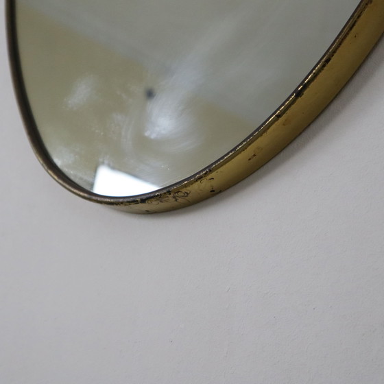 Image 1 of Oval brass mirror, 1960s