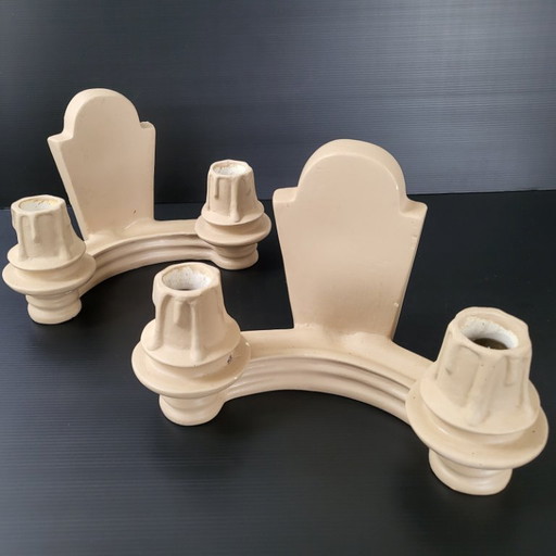 MAGNIFICA COPPIA DI APPLIQUE DA PARETE IN GESSO VINTAGE ANNI '40