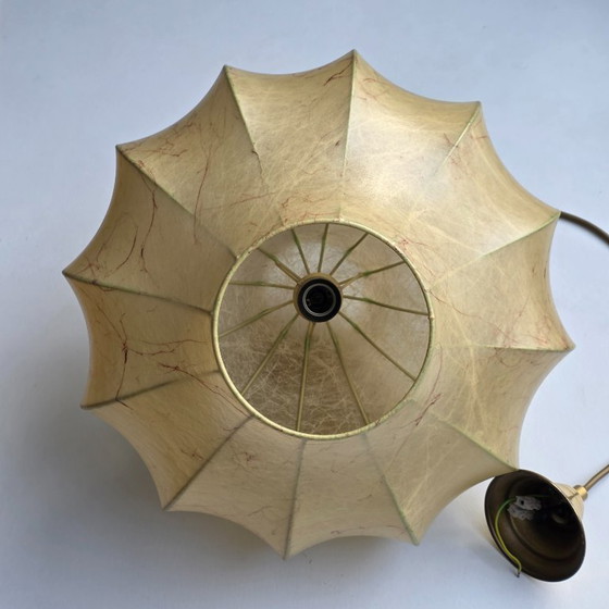 Image 1 of Vintage Cocoon Pendant Lamp by Goldkant – Germany 1970s – Rare shape – diameter 42 cm – E27 – Sculptural Space Age Lamp