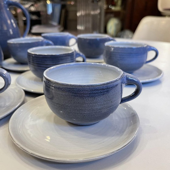 Blue Glazed Ceramic Coffee Service by Bernard Thiran, 1970s, Set of 17 – Crockery, Design (photo 4 of 14)