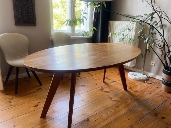 Original ZEITRAUM CENA dining table, oval, 1.80m long. Solid American walnut, naturally oiled. – Wood (photo 2 of 6)