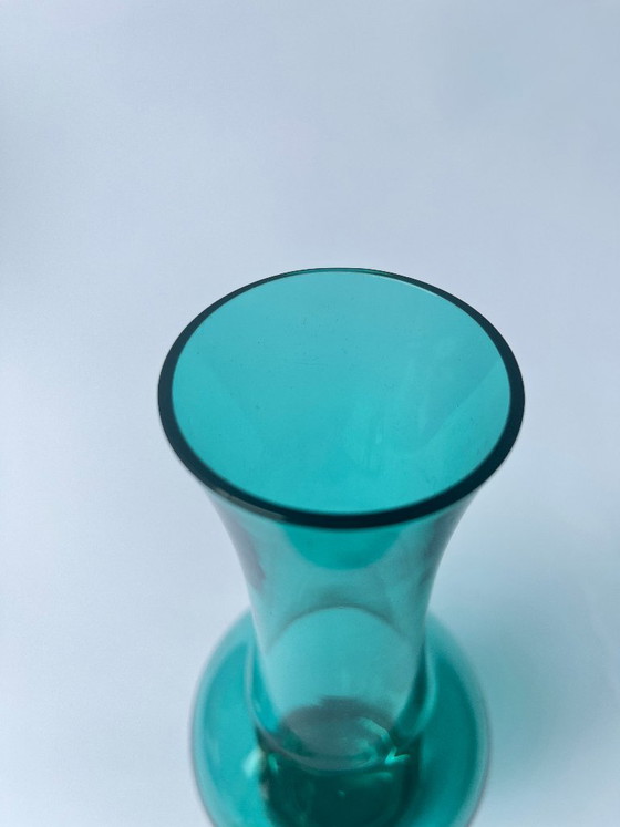 Image 1 of Finnish Design - Riihimäki 70s Green Glass Vase 1371 for Riihimäen Lasi OY