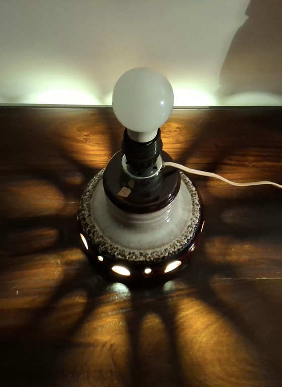 Image 1 of Herda Fat lava keramische tafellamp met originele kap 