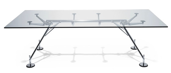 Image 1 of Table de travail Nomos Tecno — verre/chrome — 220×100 cm