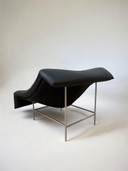 Butterfly chair Montis black leather stainless steel