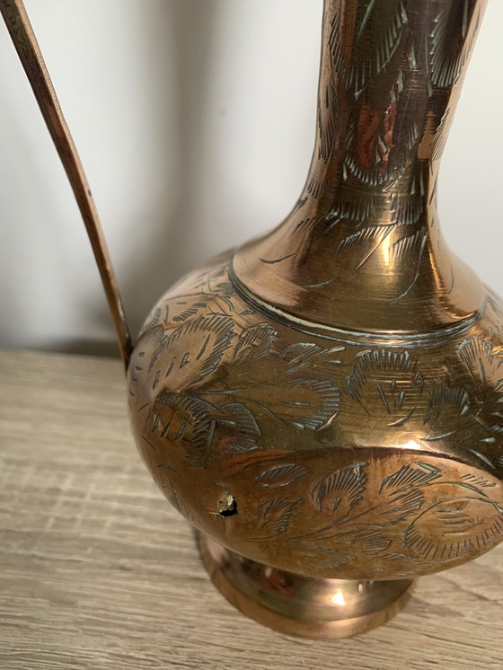 Image 1 of Vintage antique brass pouring jug