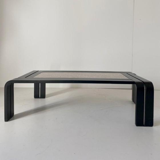 1x Italian Modern Sculptural Coffee Table with Granite Top & Bentwood Frame, 1980, Side tables, Marble, Grey (photo 4 of 11)