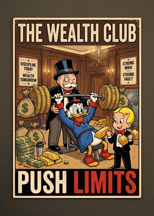 The Wealth Club Cartoon Stampa artistica