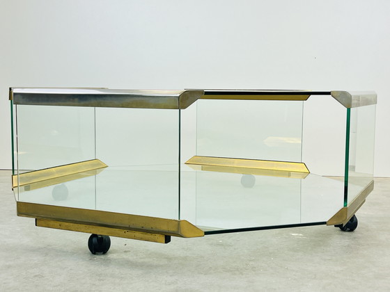 Image 1 of Galotti & Radice - Table basse octogonale sur roulettes