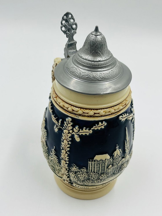 Boccale da birra tedesco in gres e peltro Marzi & Remy, Marzy & Remy, Accessori da tavola, Ceramica, Metallo (foto 7 di 12)