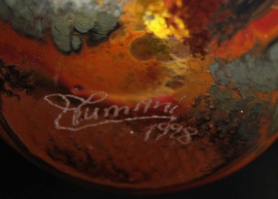 Image 1 of Signed Ada Loumani Expressive Studio Glass Vase (1998)