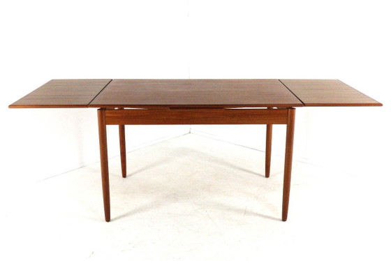 Vintage Danish Rectangular Extendable Teak Dining Table Restored – Wood (photo 7 of 15)