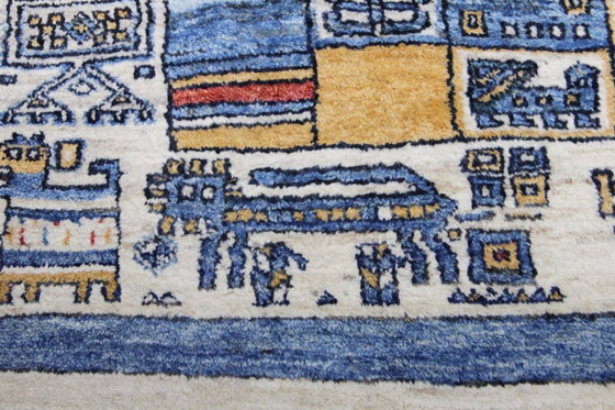 Image 1 of Tappeto orientale persiano Gabbeh Ghashghai originale 200 cm x 195 cm antico naturale