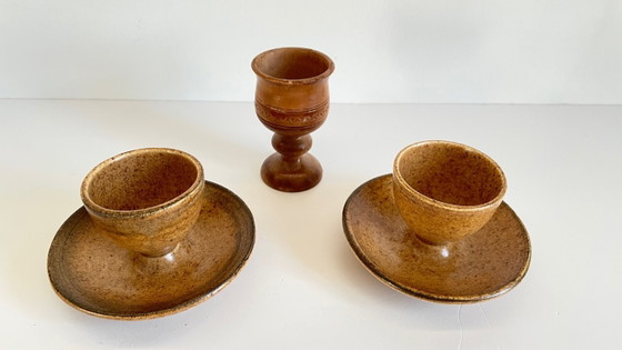 Ceramic and Wood EGG CUPS VINTAGE – Crockery (photo 5 of 15)
