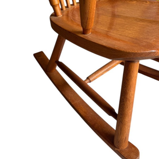 Image 1 of Sedia a dondolo vintage in quercia De Ster Gelderland, Paesi Bassi 1960