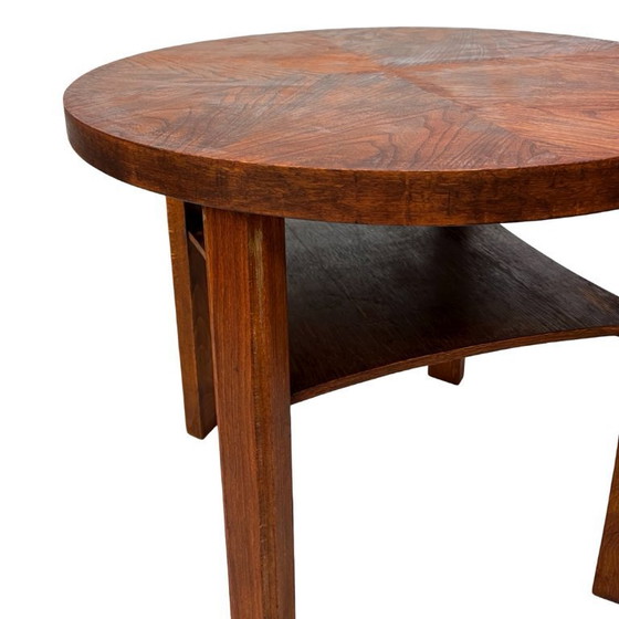 Image 1 of Mesa de centro redonda, mediados de siglo, Art Déco, después de la renovación, Alemania, años 1960.