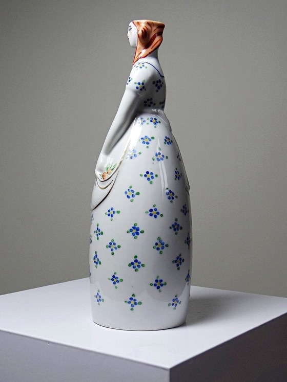 Image 1 of Rare antique collectible porcelain bottle by Michelaud Limoges, Robj Paris style