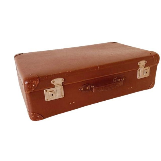 Image 1 of Valigia in pelle nubuck marrone vintage brocante