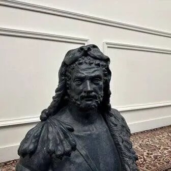 Bust of Hercules by Lucas Faydherbe, Sculpture, Porcelain, Ceramic, Black, Chesterfield (photo 5 of 10)