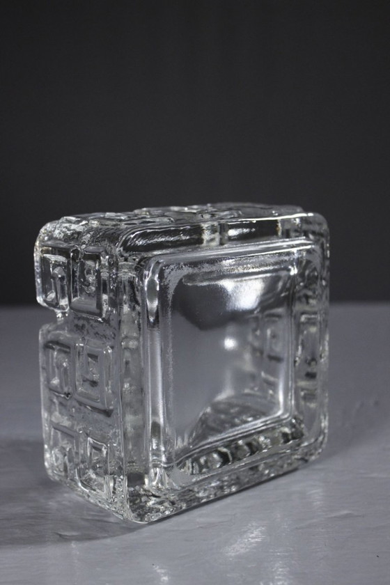 Image 1 of Tamara Aladin & Riihimäki - Vintage "Taalari" molded glass ashtray Finland 1970