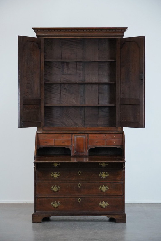 Image 1 of Antiek Engels 18e-eeuws bureau/secretaire met opstand/boekenkast