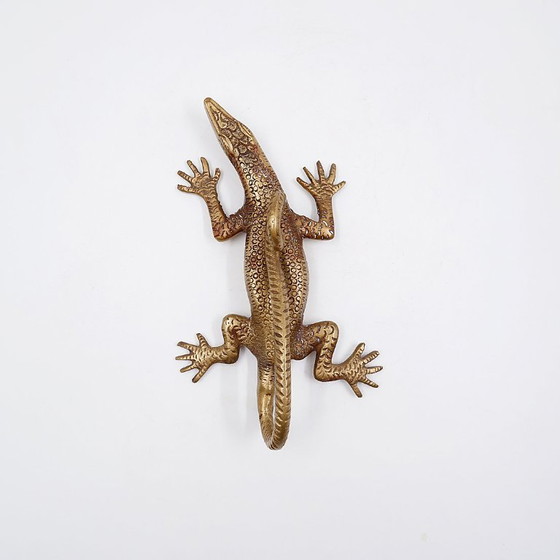 Image 1 of Messinggriff in Form einer Komodo-Echse