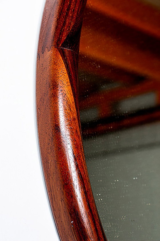 Image 1 of Grande specchio rotondo in palissandro danese di Vildbjerg Mobelfabrik 1960