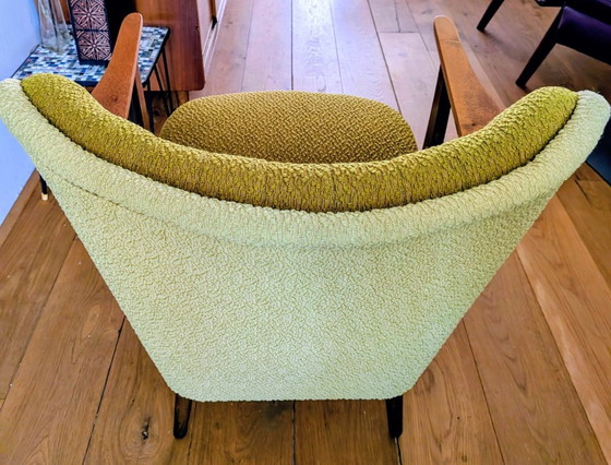 Poltrone vintage di metà secolo - retrò anni '50/'60, Merk onbekend, Tessile, Legno, Blu (foto 7 di 9)