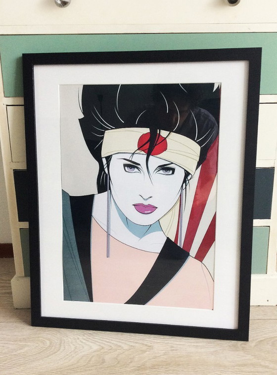 Image 1 of  Pop Art Patrick Nagel Sushi Girl Poster in Frame